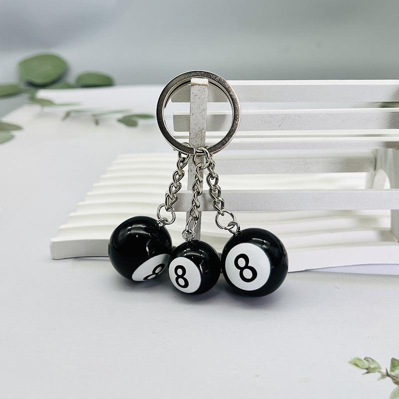 DIY Resin Jewelry Black Billiard Table Keychain Charms