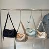 Large Capacity Lightweight Student Shoulder Bag Women Solid Color Crossbody Bag