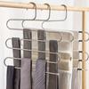 5 Layer Stainless Steel Pants Hanger S Shape Non Slip Multi Layer Closet Organizer Space Saving Jeans Trousers Rack