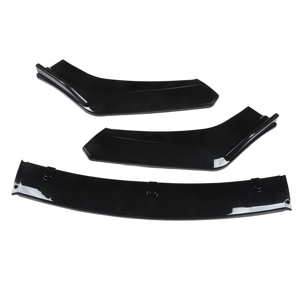 3pcs Front Bumper Lip Splitter Kit Gloss Black High Toughness Front Spoiler Body Kit for Vehicles with 1800mm Width
