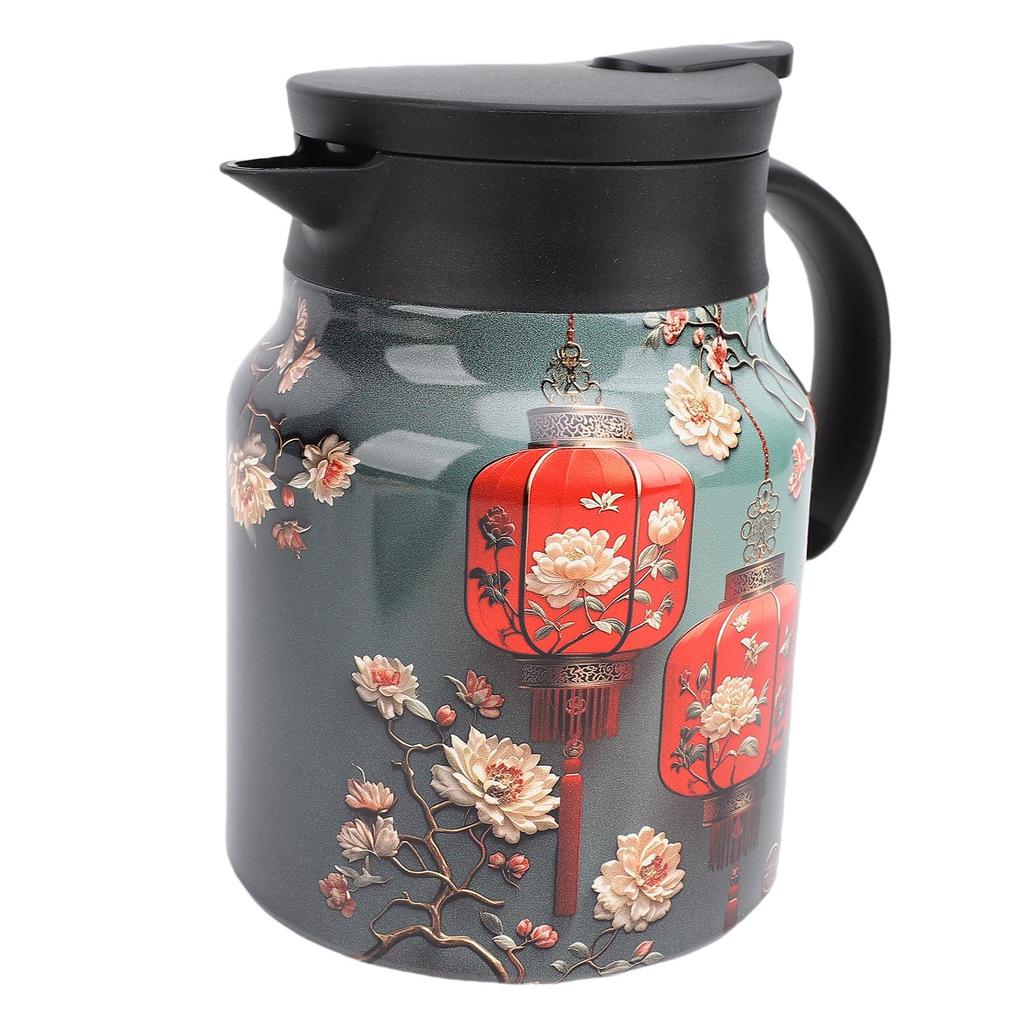Vintage Teekanne 1000ml 316 Edelstahl Thermokanne für heißen Kaffee Isolierte Teekanne mit Deckel für Zuhause