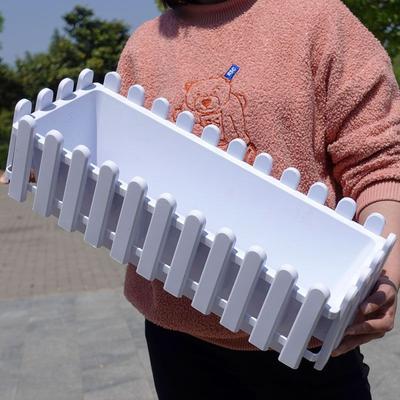 Rechteckiger Kunststoff-Blumentopf Zaun Pflanzkasten für Zuhause Balkon Garten Bepflanzung Blumen Gemüse Langlebige Gartentöpfe Ideal für Innen- und Außenbereich