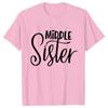 Kurzarm Mode Damen T-Shirt Große Mittlere Schwester Passende T-Shirts Damen Lässiges Oberteil T-Shirts Cartoon Grafik T-Shirts
