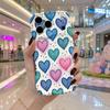 Wavy Edge Phone Case For iPhone 16 15 14 Pro Max 13 12 Mini 11 XR XS SE Sketch Striped Heart Pattern Cover