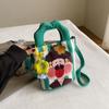 New Cartoon Graffiti Canvas Shoulder Crossbody Bucket Bag for Girls