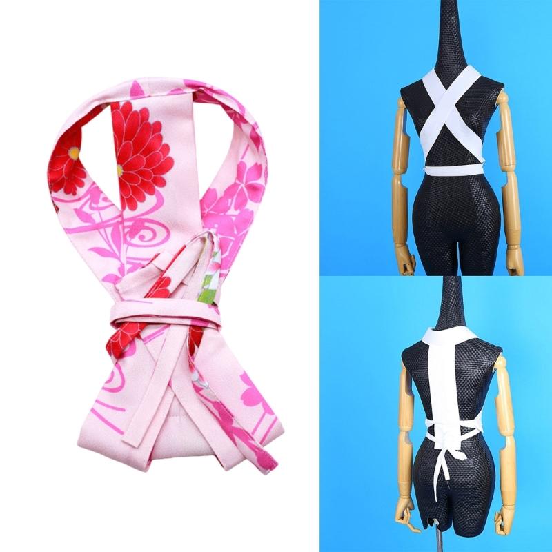 Women's Kimono Collar Support Accessory for Traditional Japanese Dress Core Collar Lining with Flower Print Kimono Belt