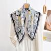 100% Silk Crepe Square Scarf Women Fashion Office Decorative Lace Neckerchief