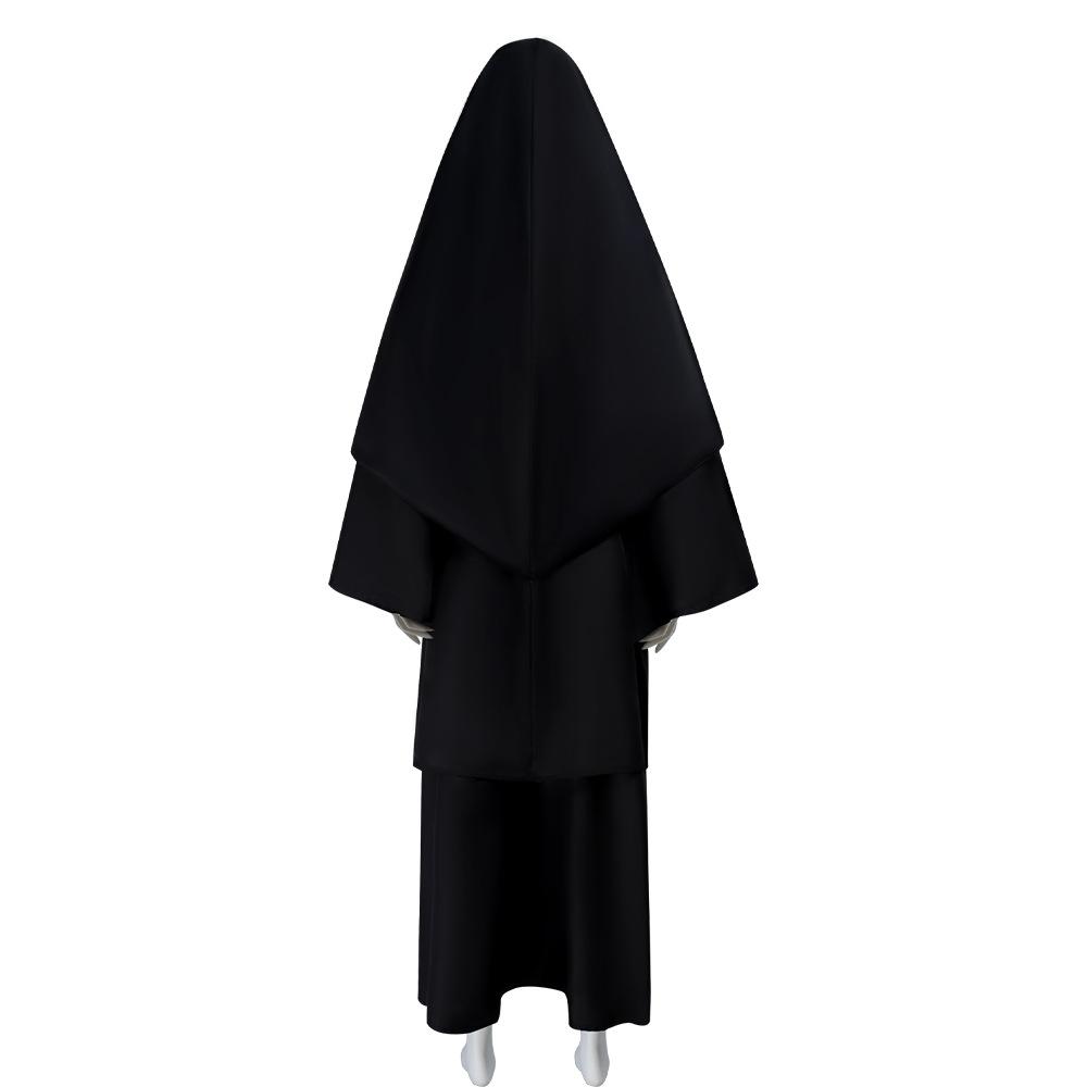 Plus Size Halloween Scary Nun Cosplay Costume for Women - Horror Church Dress Outfit with Wimple & Coif for Spooky Party