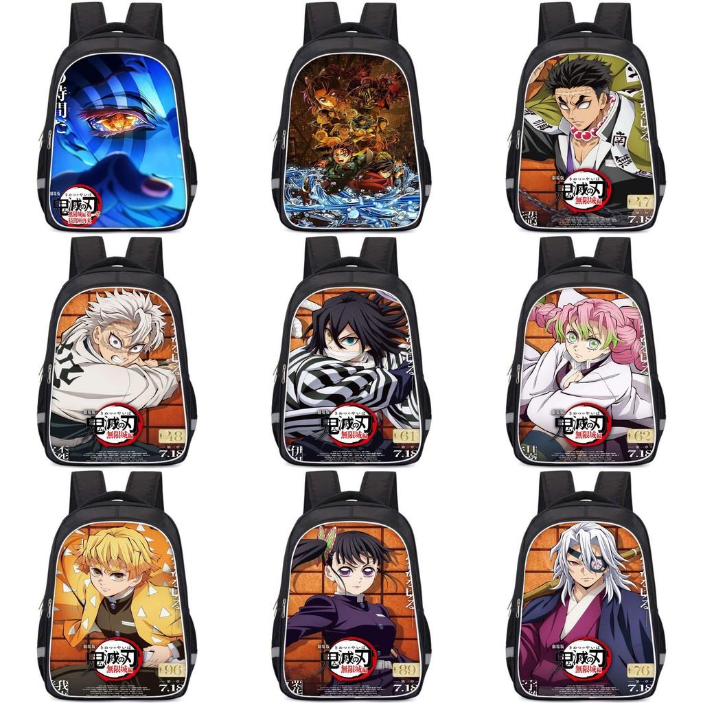 Demon Slayer College Backpack With Double Layer Storage And Trendy Crossborder Style For Students