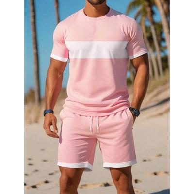 2024 New Summer Men's Short Sleeve Shorts Set Everyday Casual Men's T-shirt Outdoor Men's Beach Shorts 2-piece Set 3D Print