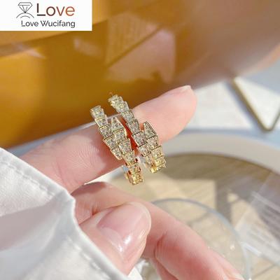 Design Gioielli di Moda Zircone AAA Temperamento Animale Serpente Orecchini a Cerchio Eleganti Donna Orecchini da Matrimonio