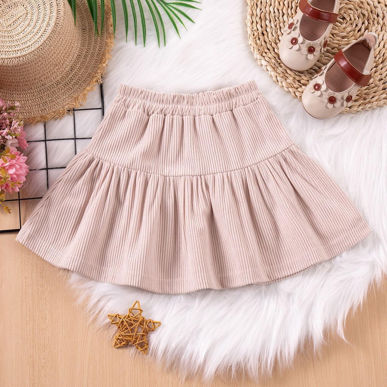 

Летняя детская короткая юбка однотонная пляжная модная юбка для девочек 110 бежевый