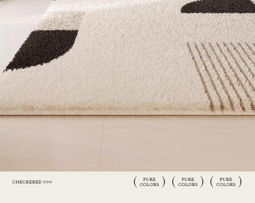 Plush Non-Slip Faux Cashmere Rug, Large Winter Floor Mat with Overlocked Edges