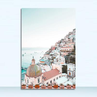 Impresión de mar, playa, sueño, cita, lienzo, pintura artística, cuadro de paisaje marino, decoración de pared, Italia, costa de Amalfi, póster de flores, paisaje natural