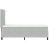 Box Spring Bed with Mattress Light Gray 90 X 190 Cm Velvet