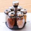 Chahua 7-Piece Rotating Glass Spice Jar Set