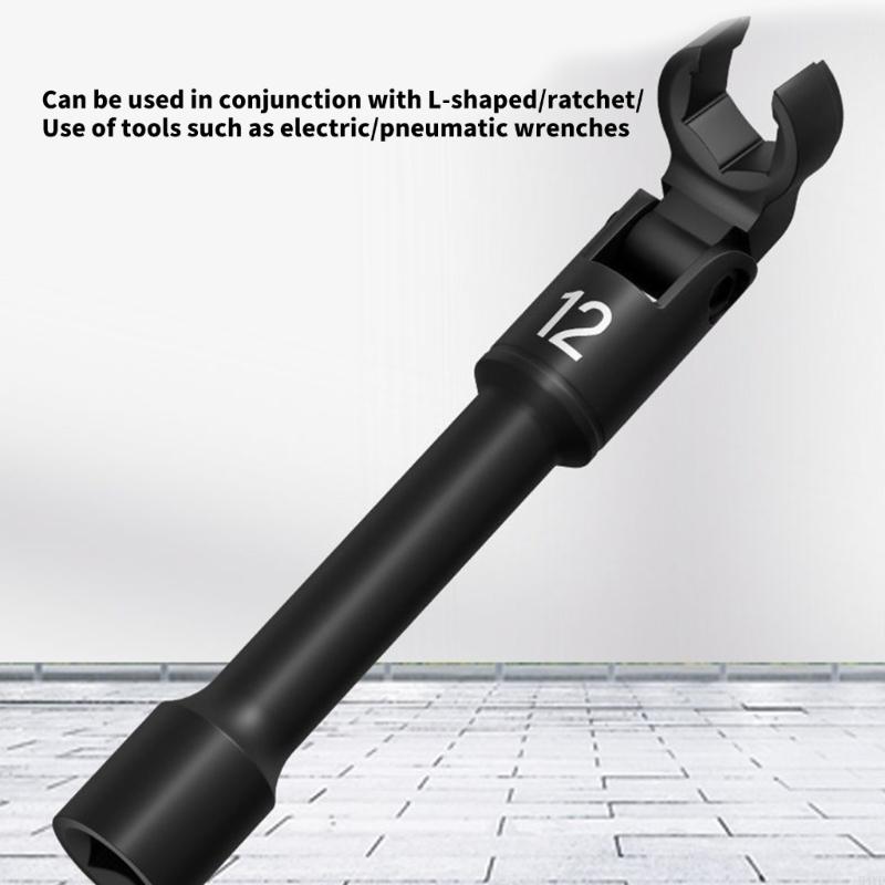 6Pcs Fuels Line Socket Wrench Fuels Pipe Socket Wrench For Injectors Removal With Flexible Head and Steel Construction M4YD