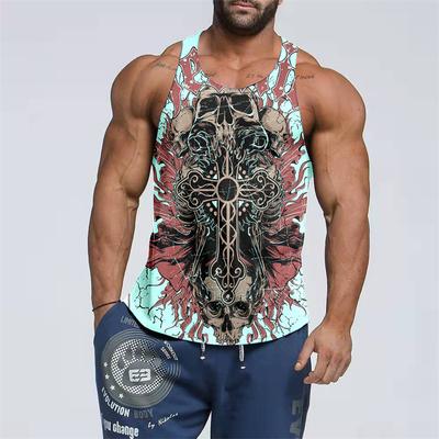 Skeleton Nightmare 3D Printed Large Size Trendy Sleeveless Men's Tank Top