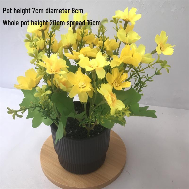 Small Silk Carnation Decorative Flower In Pot for Living Room, Coffee Table, or Dining Table Arrangement