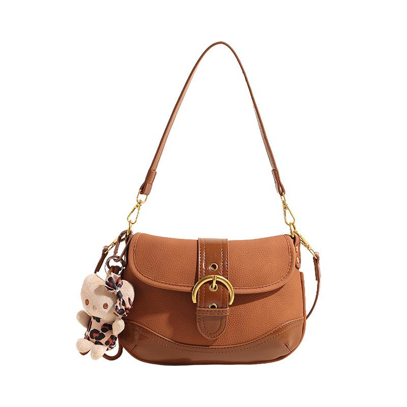 Premium Texture Saddle Bag Women'S Simple Armpit Bag Casual Handbag Shoulder Messenger Bag