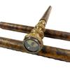 Rectangular Brass Magnifying Glass | Antique WoodenBrass Handle Walking Stick with Compass On Top, Victorian Leather Walking Canes, Men's & Women's