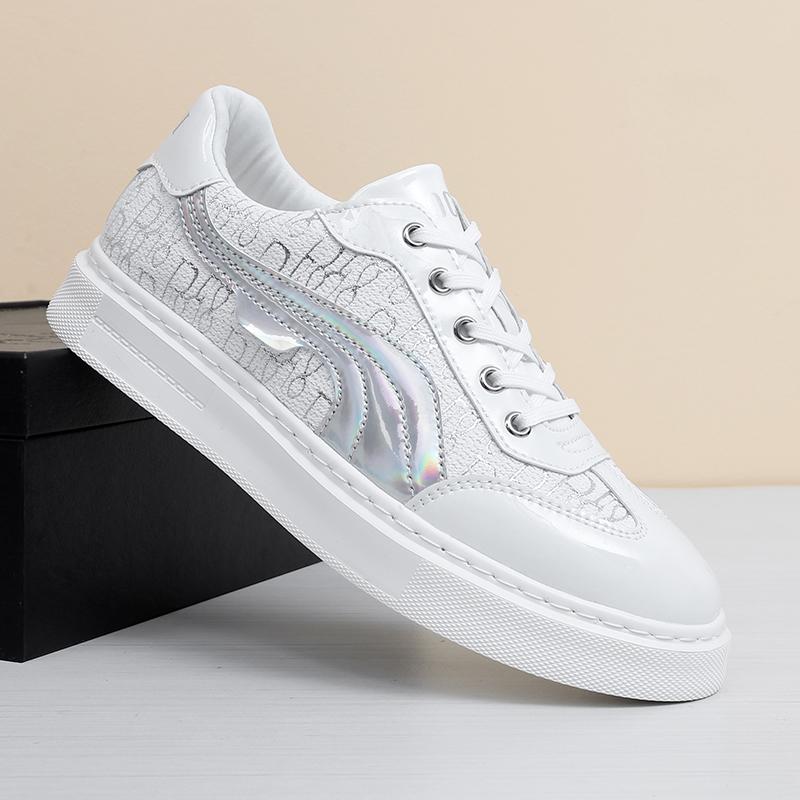 

Мужские кроссовки из натуральной кожи, повседневная обувь, балетки, обувь для скейтбординга 45 белый