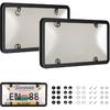 License Plate Cover & Frames, 2 Pack Clear License Plate Protector, ABS Car Front/Rear License Plate Frame With Screws Caps, Fit Any Standard US