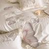 Lace Cotton Bedding Four-piece Set Princess Wind Butterfly Embroidery Skin-friendly Breathable Bed Sheet Quilt Cover Pillowcase Set