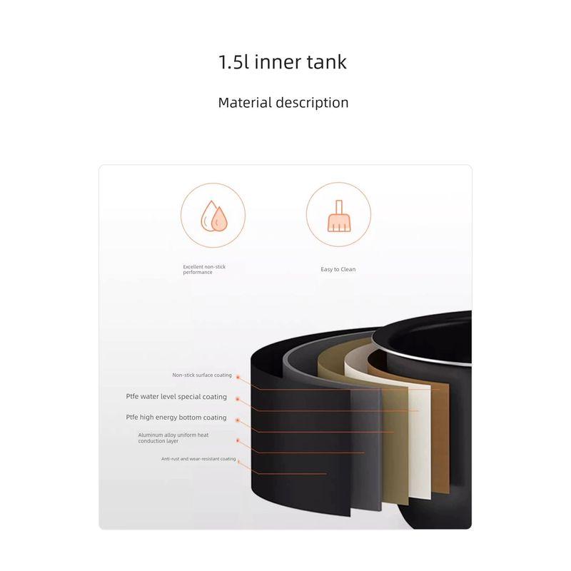 Suitable for Xiaomi Small Rice Cooker 1.5L Inner Pot Mijia C1 3L45Ll Rice Cooker Inner Pot Accessories Mfb05M