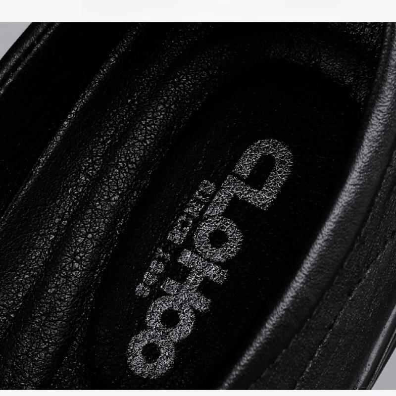 Men's Leather Casual Shoes Breathable Hollow Slip on Lazy Driving Shoes Office Fashion Shoes