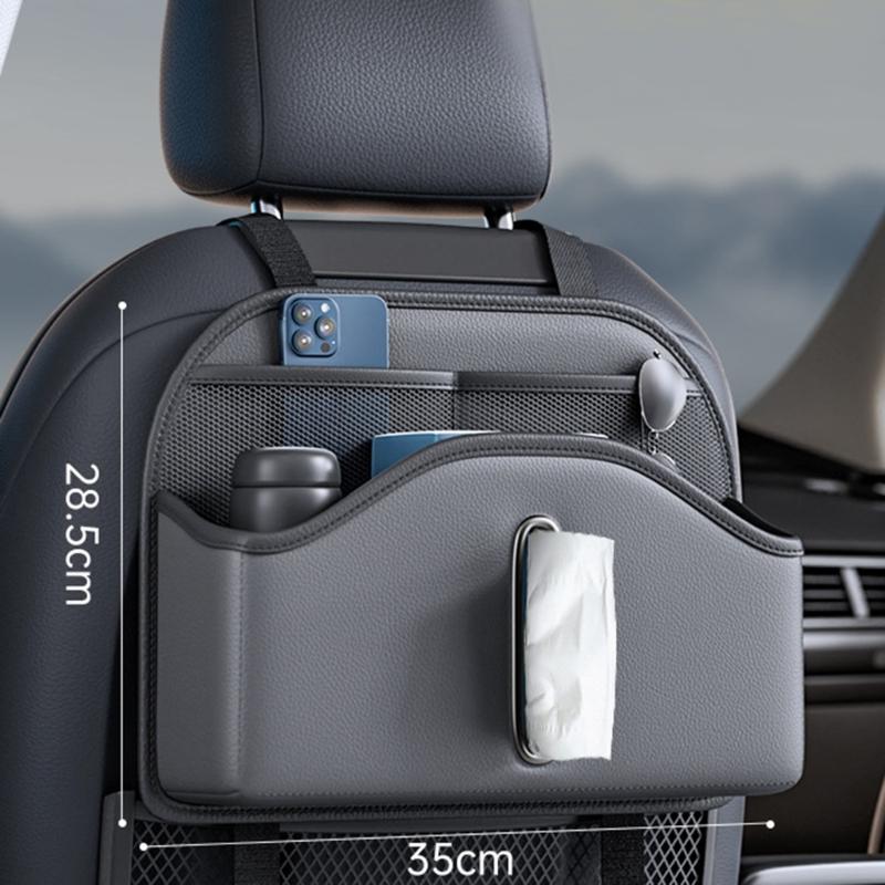 Car Tissue Holder Back Seats Organizers PU Leather Storage with Cup Holder Multifunction Car Back Seats Organizers for C
