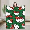 Cinnamoroll Christmas Fleece Blanket  Funny Throw Blankets for Bed Sofa Couch 125*100cm Plush Thin Quilt