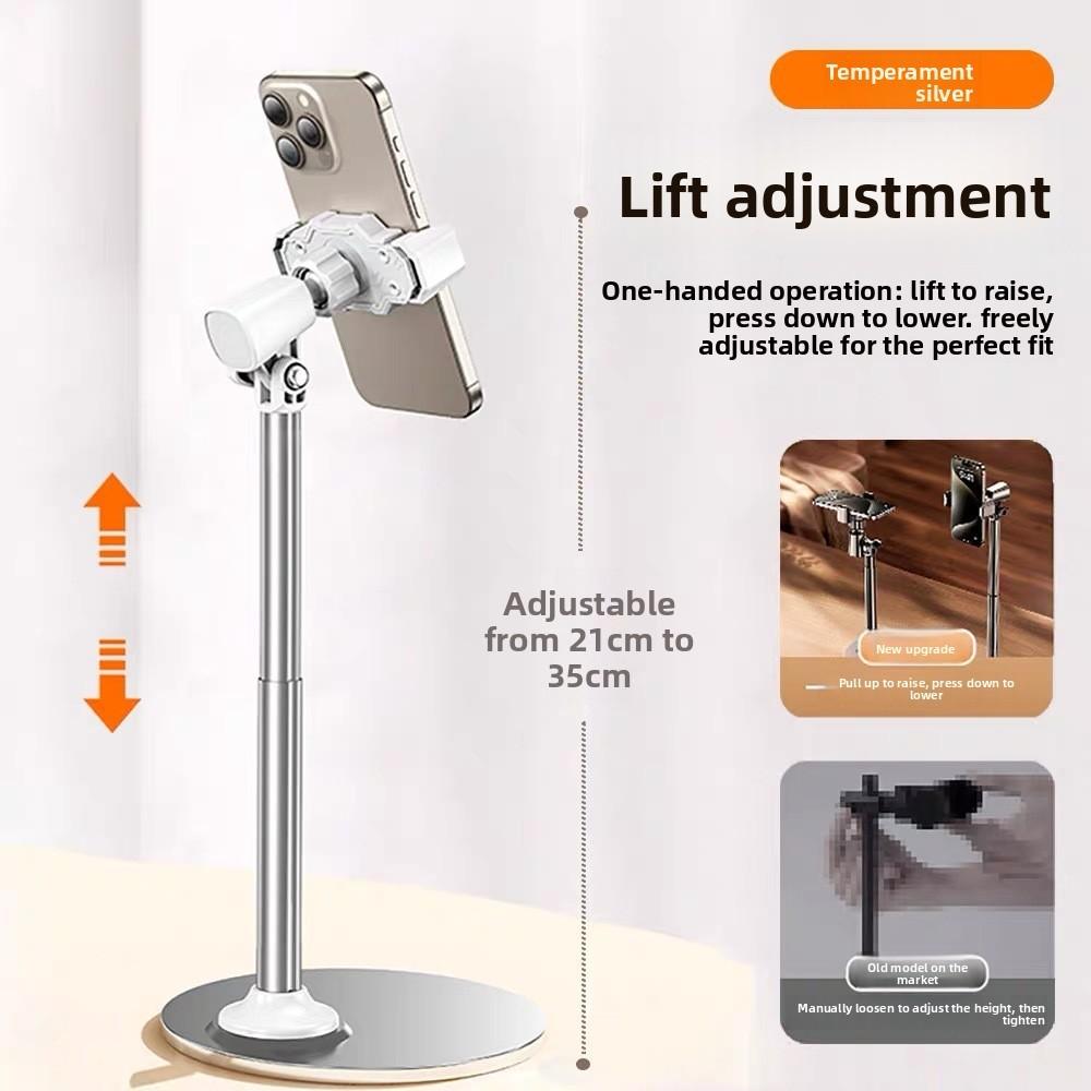 Aluminum Alloy Phone Rotating Stand For Live Streaming And Video Recording With Adjustable Height And 360 Degree Rotation