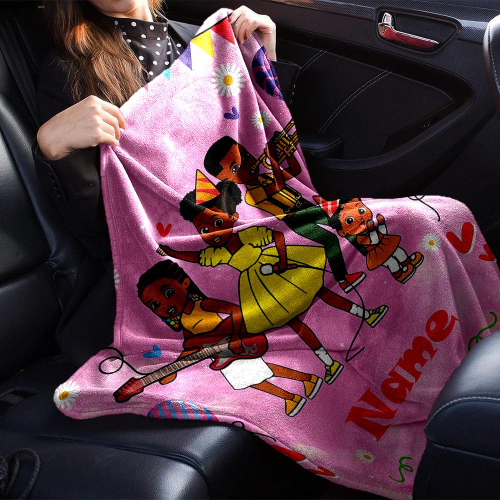 Custom Name Gracie's Corner Theme Printed Blanket - Perfect for Couch, Bed, Travel & Outdoor Use | Machine Washable, Cozy & Durable.