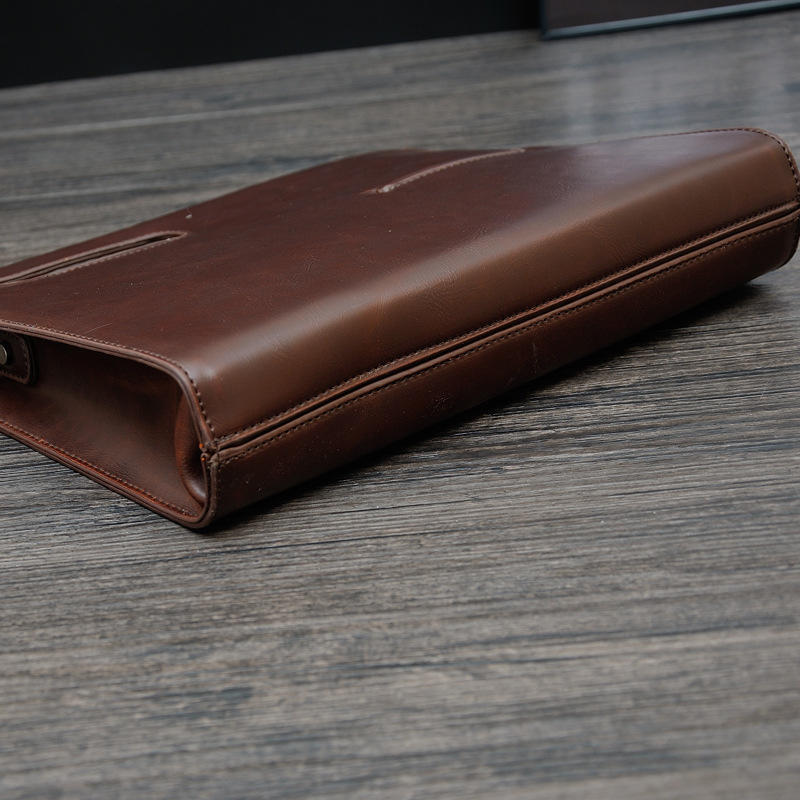 Men's One-shoulder Crossbody Bags Korean Retro Business Casual Car Stitching Waterproof Zipper Handbag