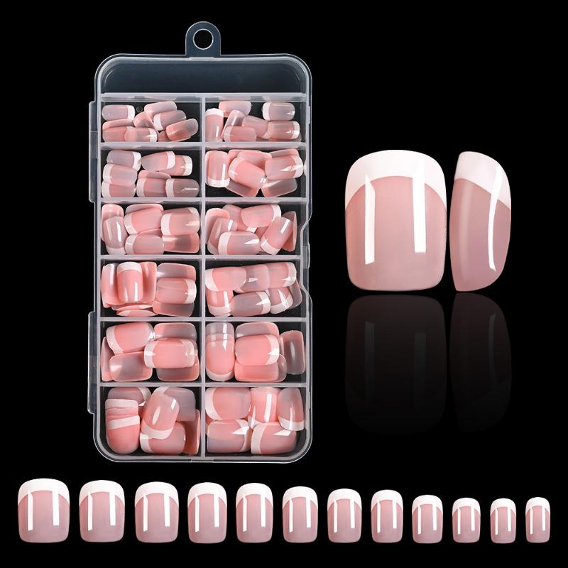 Artificial Short Square Toenails 120Pcs White Full Cover Press On Toe Nails for Women Summer Beach Holiday