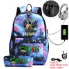 One Piece Zoro Print Anti Theft School Backpack Student Bookbag with Pen Case for Kids Teens