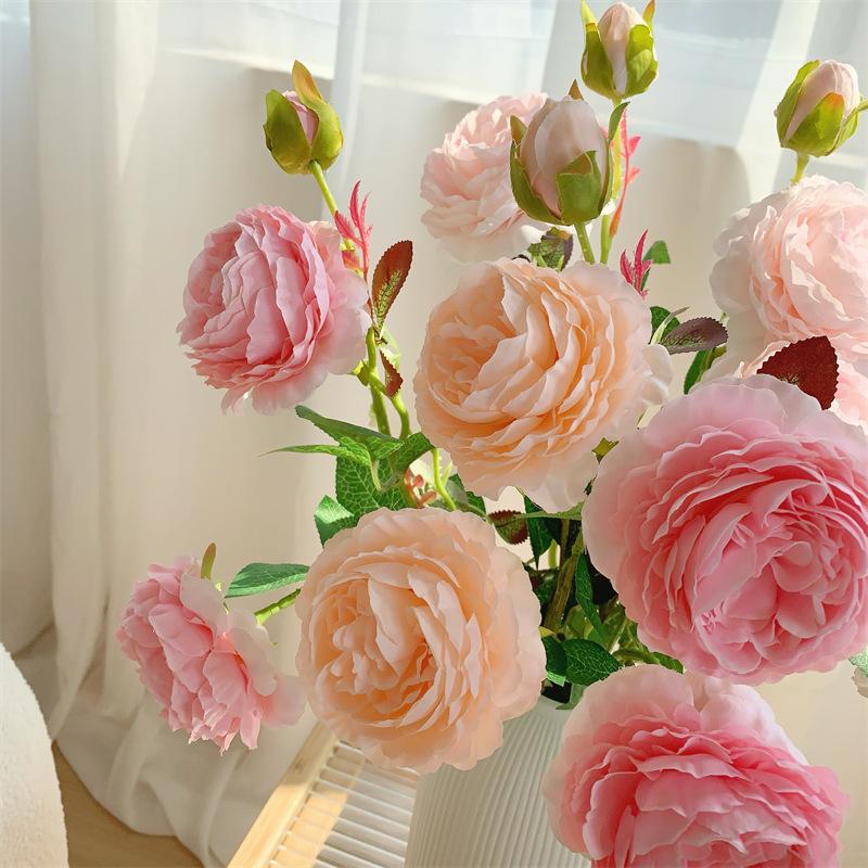 Silk High Quality Artificial Peony Bouquet Fake Flowers for Mother's Day Wedding Home Decor Realistic Floral Birthday Decors