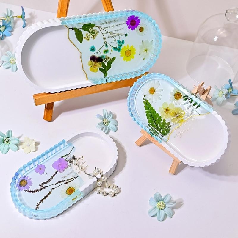 Handcraft Own Resin Tray with This Flower Sturdy Silicone Mould Portable Accessory for Jewelry Dishes and Art Projects