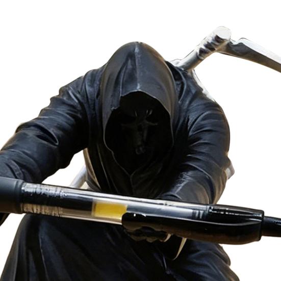 Grim Reaper Pen Holder 3D Printed Gothic Pencil Storage Rack Desktop Organizer for Halloween Home Office Decor