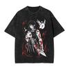 2026 Summer Chainsaw Man Yoru War Devil Washed Anime T-shirt Harajuku Streetwear Oversized Short Sleeve Daily Wear Cool Top