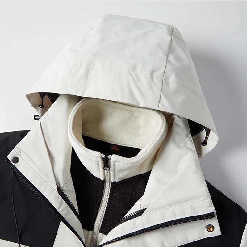 Jeanswest Men's Autumn/Winter Detachable Hood Outdoor Windproof Warm Jacket