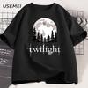 Twilight Moon TShirt Unisex Women Bookish Aesthetic Tee Vampire Fan Book Lover T Shirt Loose Cotton High Quality Tshirt Clothing