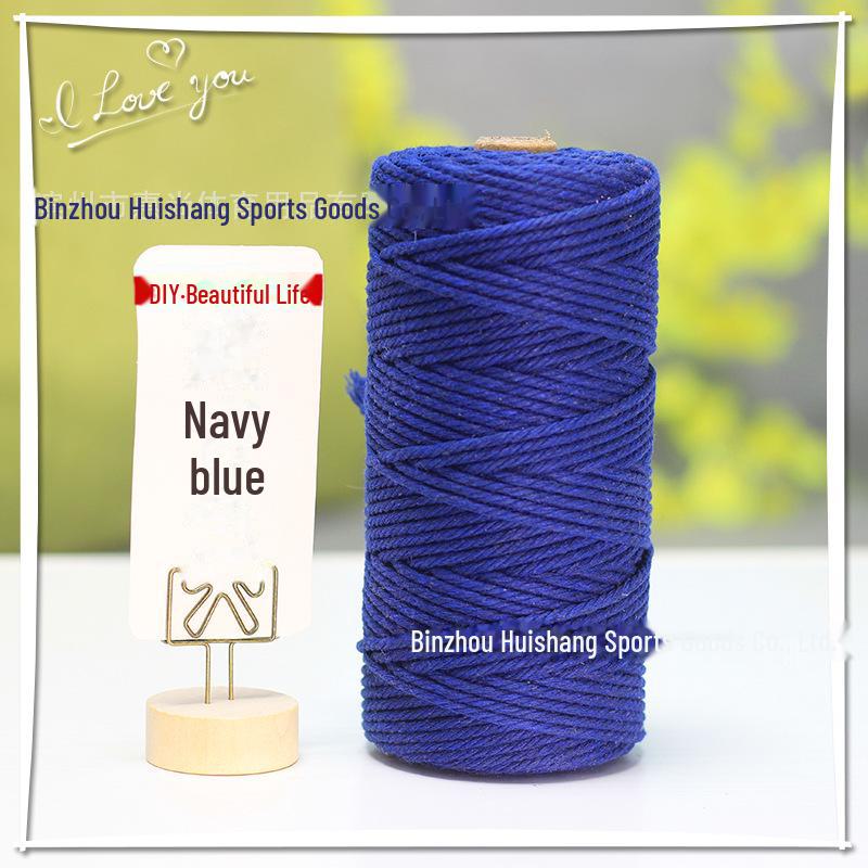 3 mm, 4 mm, 5 mm farbiges geflochtenes Baumwollseil für selbstgemachte und handgefertigte Wandteppiche, Geschenkdekoration, Hüte