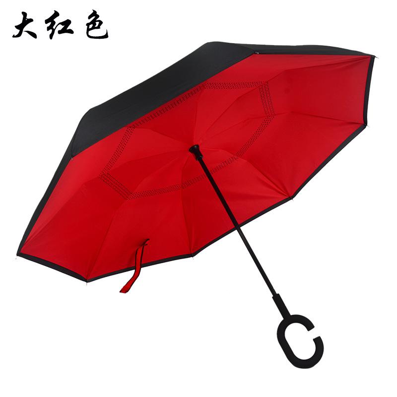 Automatic reverse umbrella straight rod long handle double-layer umbrella car umbrella large double reflective umbrella wind-resistant reinforcement