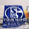 1pz Coperta in Flanella Personalizzata con Nome e Motivo FC Schalke 04 Adatta a Tutte le Stagioni per Arredamento Casa Calore e Comfort Regali Regalo Festivo_xia