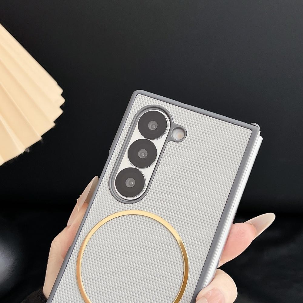 Z Fold 7 Case Magnetic Rhombus Pattern Folding Case for Samsung Galaxy Z Fold 7 6 4 3 G Fold7 Wireless Cover
