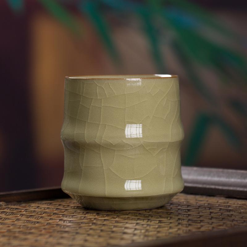 Селадоновая керамическая чайная чашка бамбуковая офисная чашка конференц-гостеприимство чайная чашка китайская бытовая чашка для воды маленькая чайная пиала  200ml