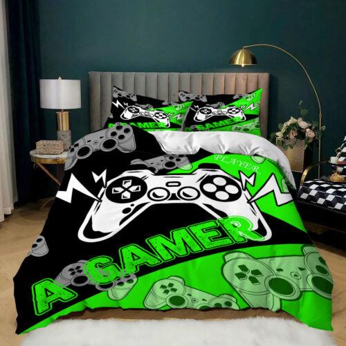 Conjunto de capa de edredom/colcha com estampa de gamepad para jogos, solteiro, casal, queen, king size