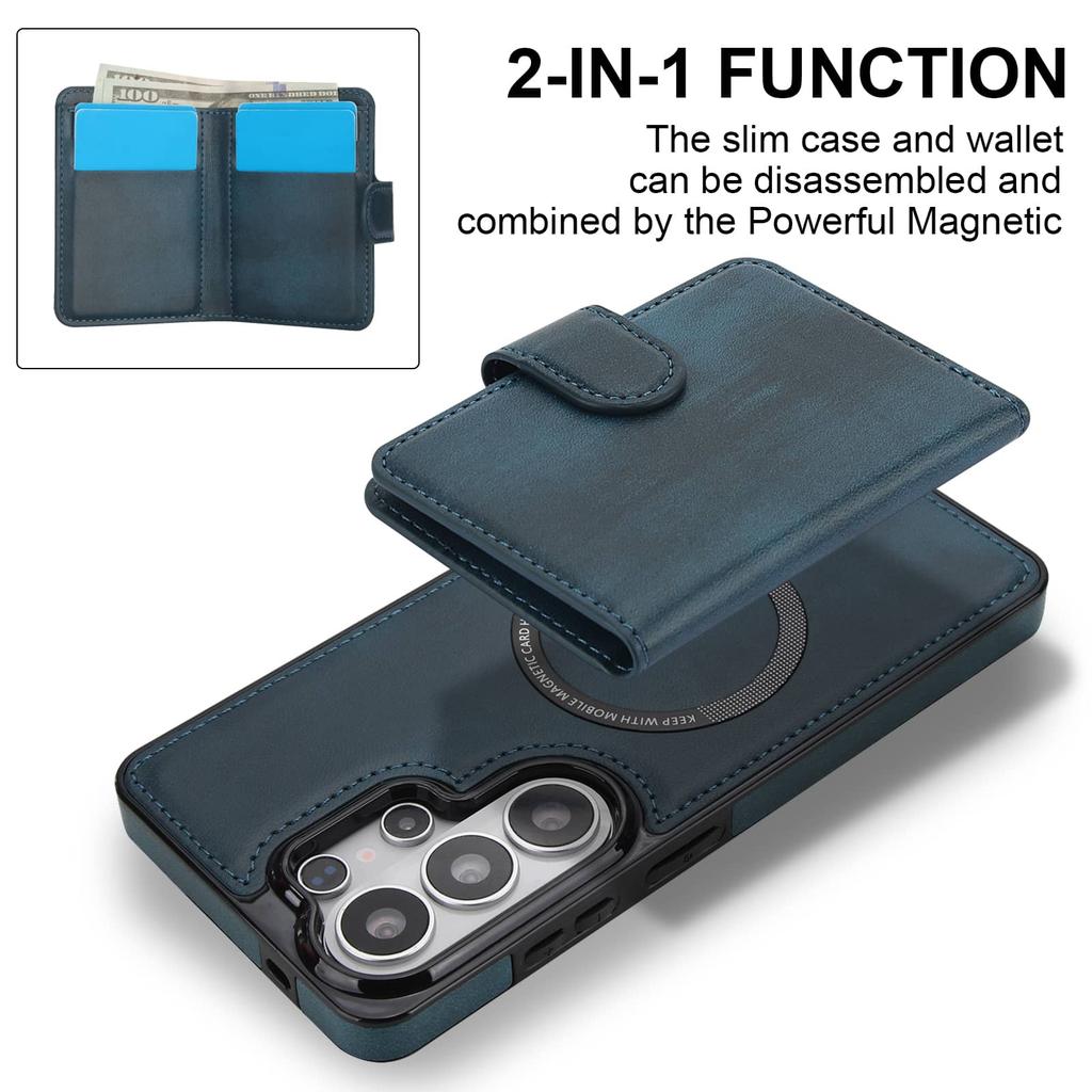 Detachable Magnetic Wallet Case for Samsung Galaxy S26 Ultra S26 Plus S26 Flip Cover Card Holder Credit Slots Kickstand Case